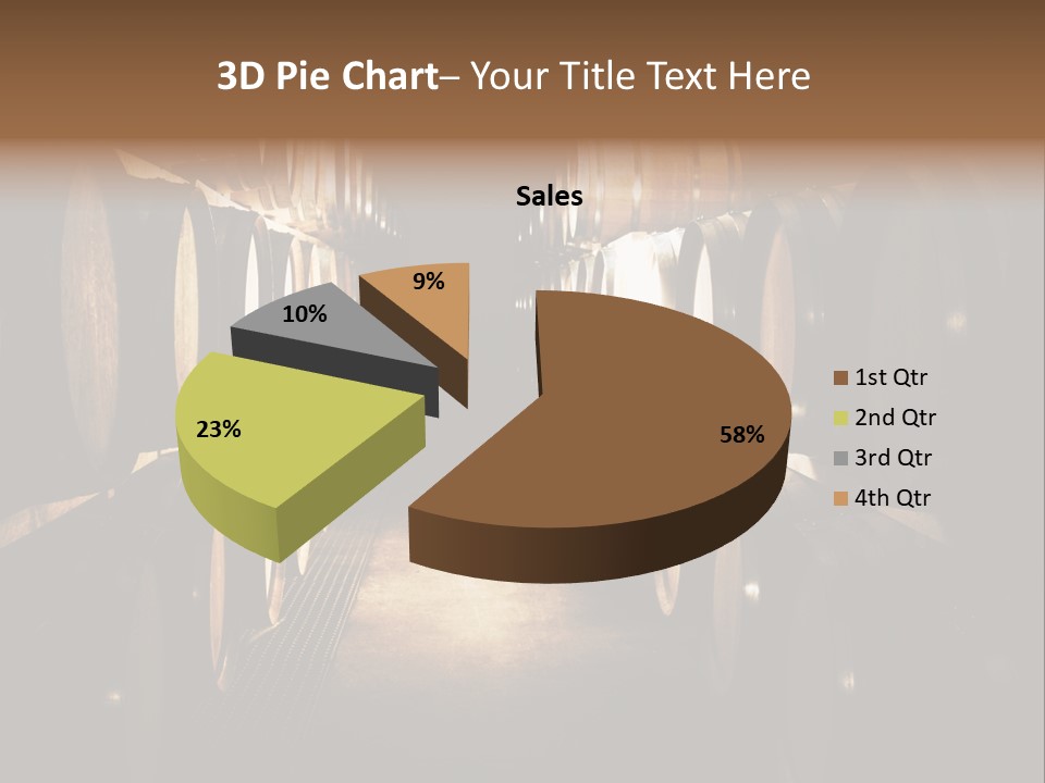 French Oak Barrels With Wine Being Stored In Pleisir De Merle Wine Cellar In Franschhoek, Western Cape, South Africa PowerPoint Template