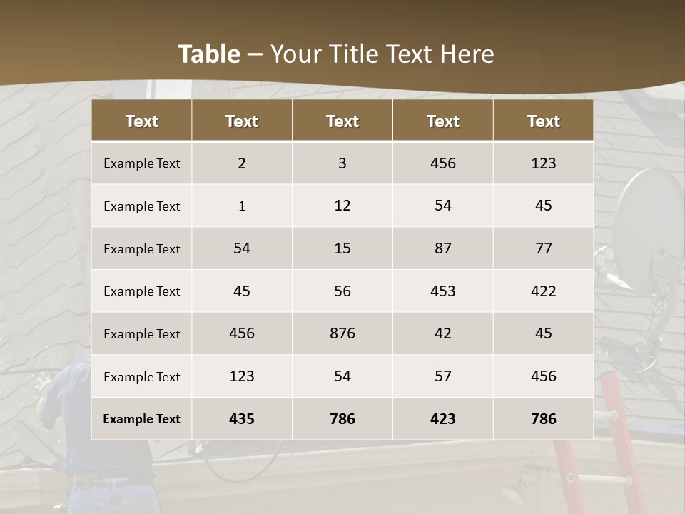 Two Men, Roofers, Lay Down A New Roof On A Home In The Neighborhood. (14Mp Camera) PowerPoint Template