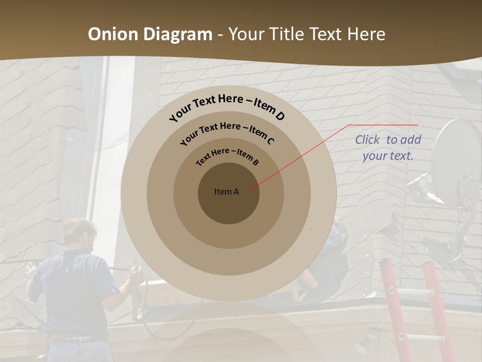 Two Men, Roofers, Lay Down A New Roof On A Home In The Neighborhood. (14Mp Camera) PowerPoint Template