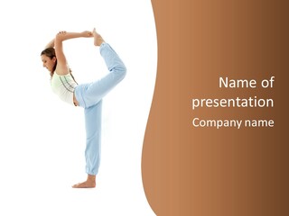 Sporty Girl Practicing Natarajasana Lord Of The Dance Pose PowerPoint Template