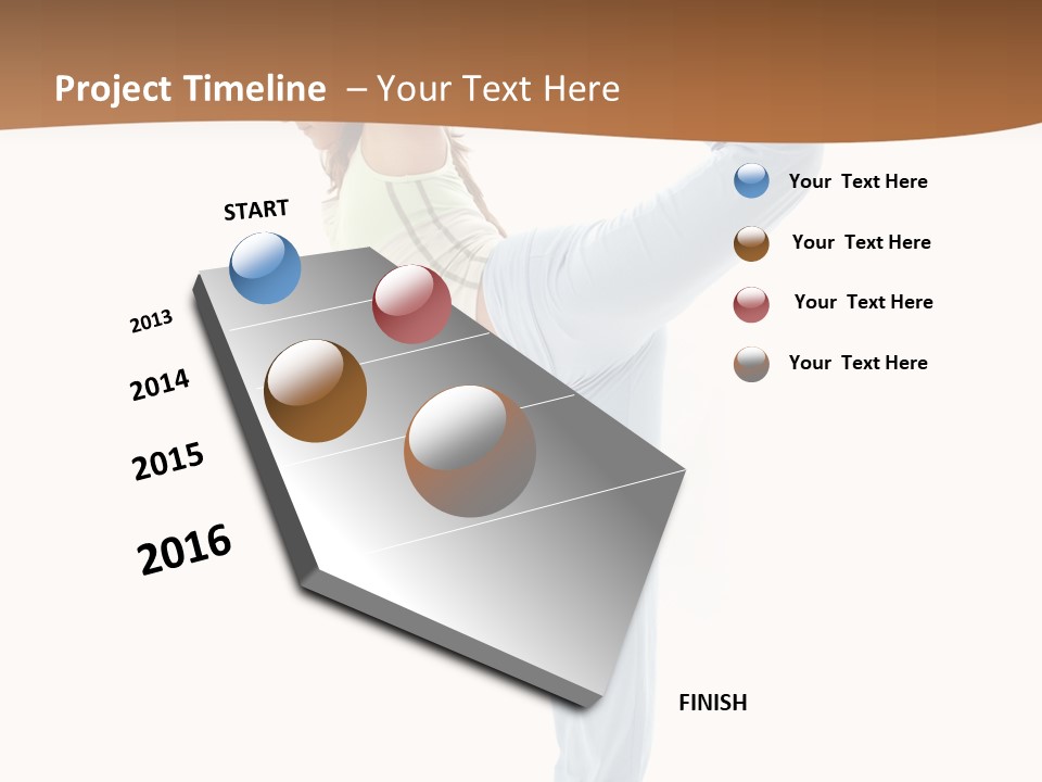 Sporty Girl Practicing Natarajasana Lord Of The Dance Pose PowerPoint Template