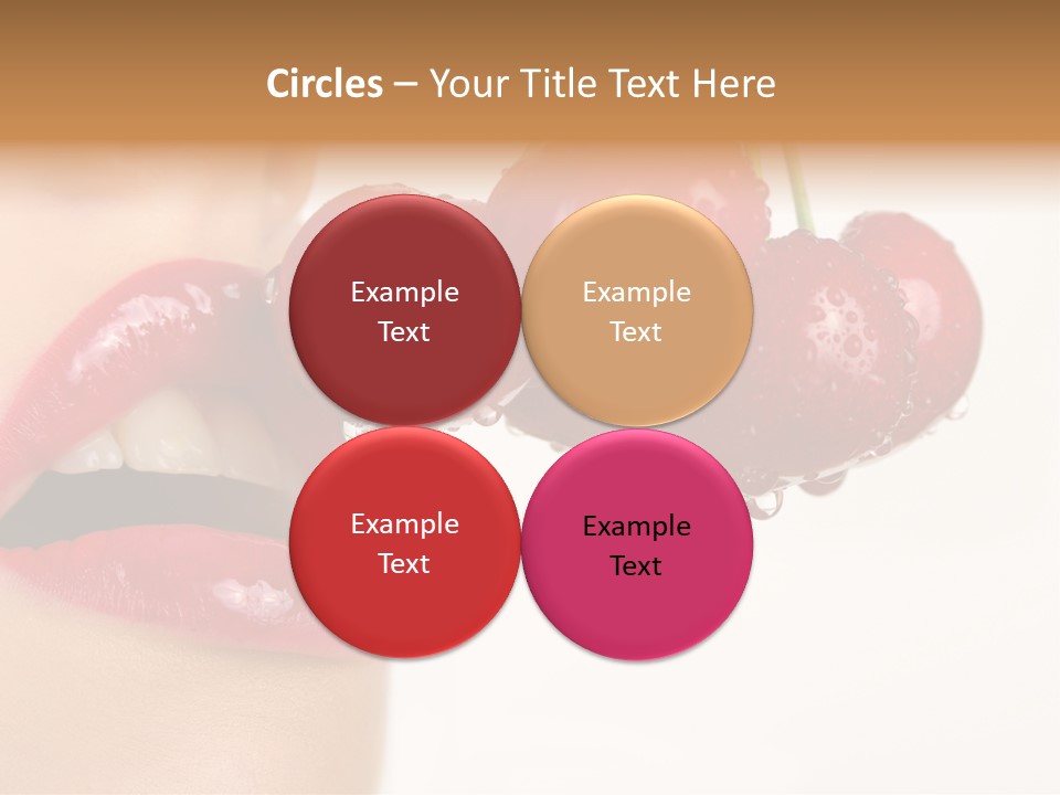 A Woman Is Biting Into A Bunch Of Cherries PowerPoint Template