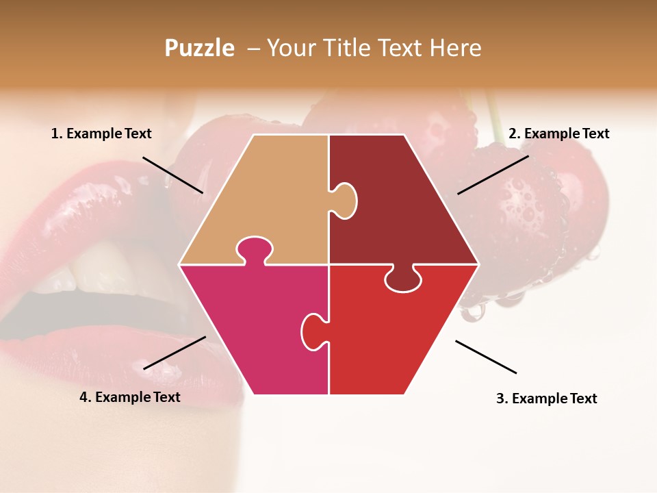 A Woman Is Biting Into A Bunch Of Cherries PowerPoint Template