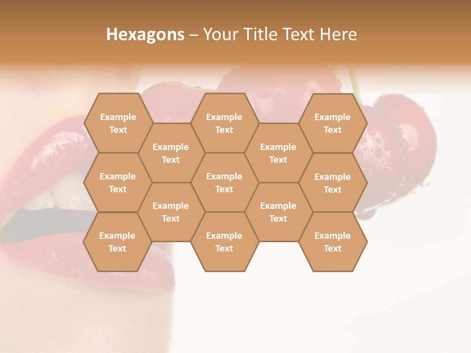 A Woman Is Biting Into A Bunch Of Cherries PowerPoint Template