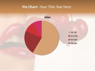 A Woman Is Biting Into A Bunch Of Cherries PowerPoint Template