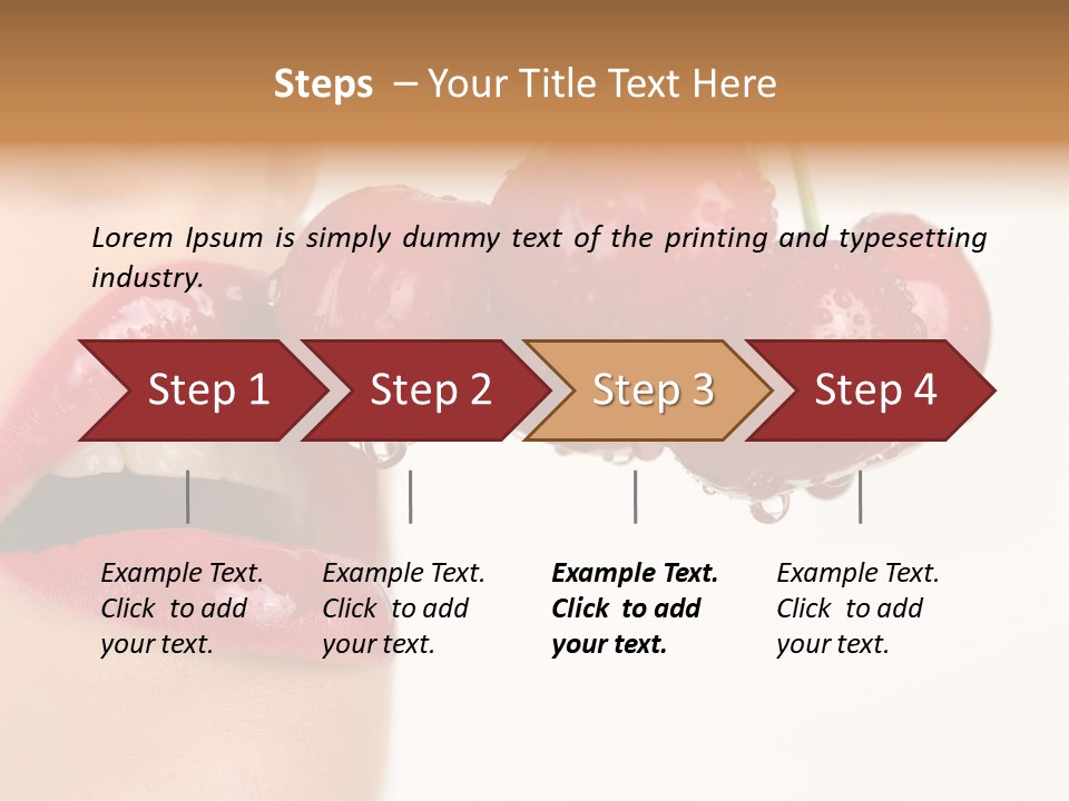 A Woman Is Biting Into A Bunch Of Cherries PowerPoint Template