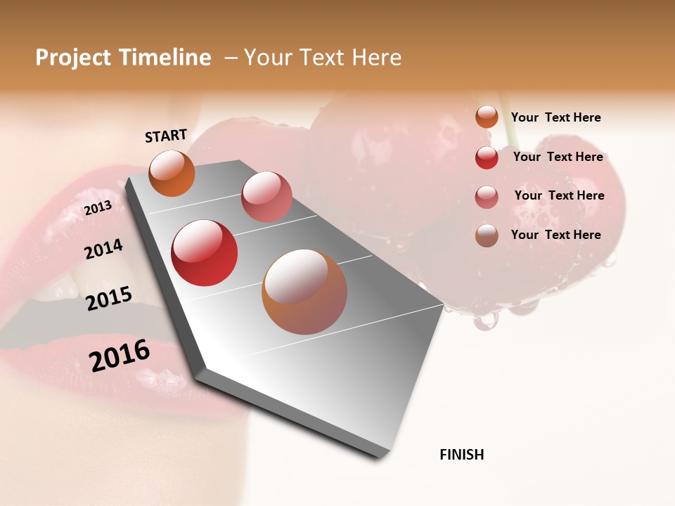 A Woman Is Biting Into A Bunch Of Cherries PowerPoint Template