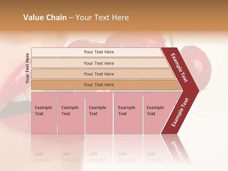 A Woman Is Biting Into A Bunch Of Cherries PowerPoint Template