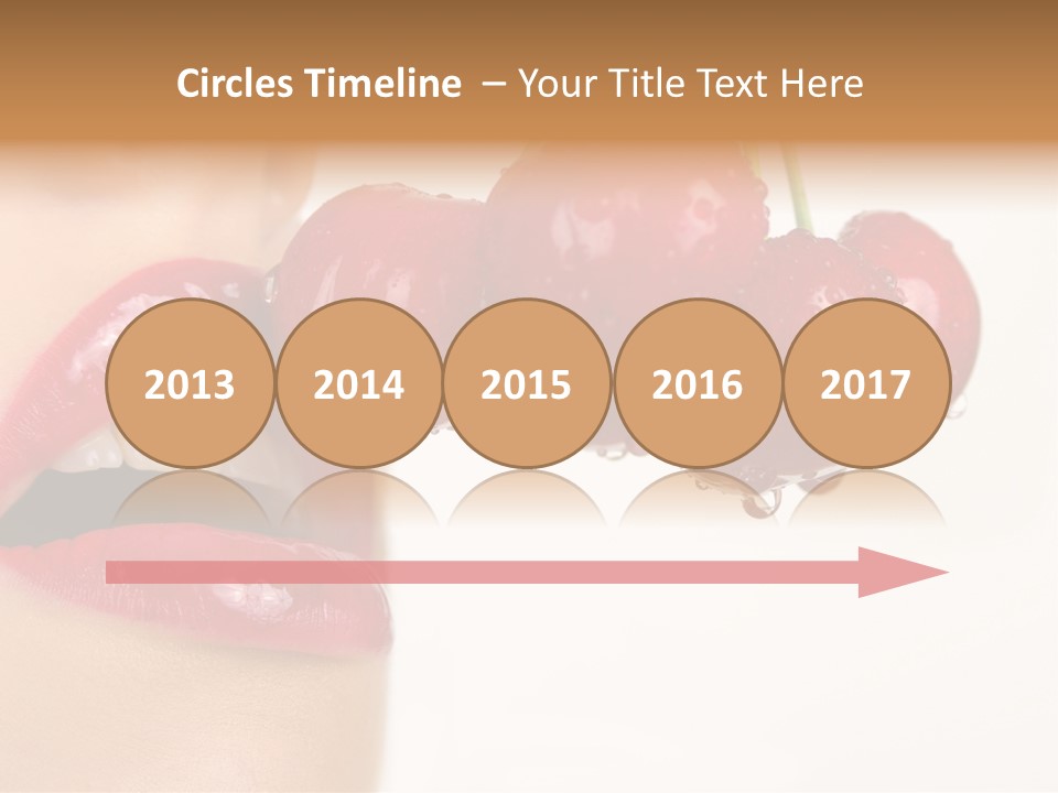 A Woman Is Biting Into A Bunch Of Cherries PowerPoint Template