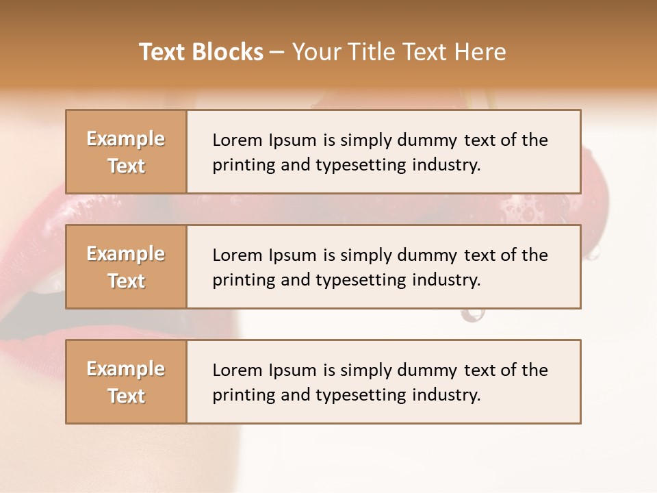 A Woman Is Biting Into A Bunch Of Cherries PowerPoint Template