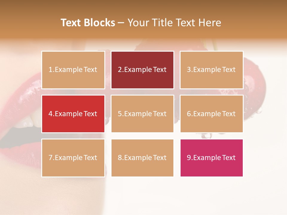 A Woman Is Biting Into A Bunch Of Cherries PowerPoint Template