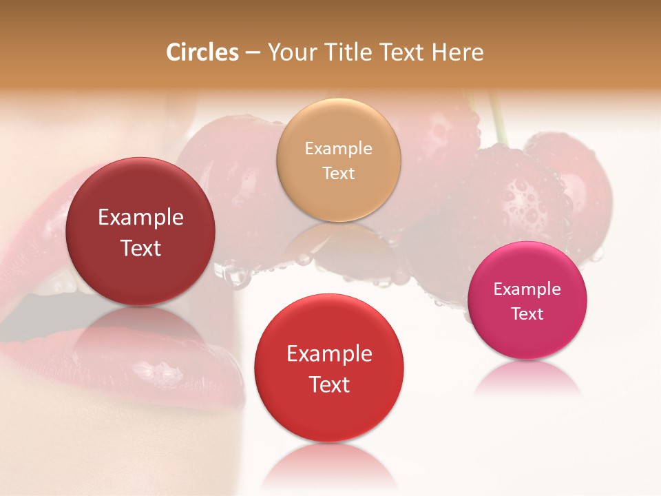 A Woman Is Biting Into A Bunch Of Cherries PowerPoint Template