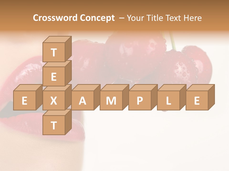 A Woman Is Biting Into A Bunch Of Cherries PowerPoint Template