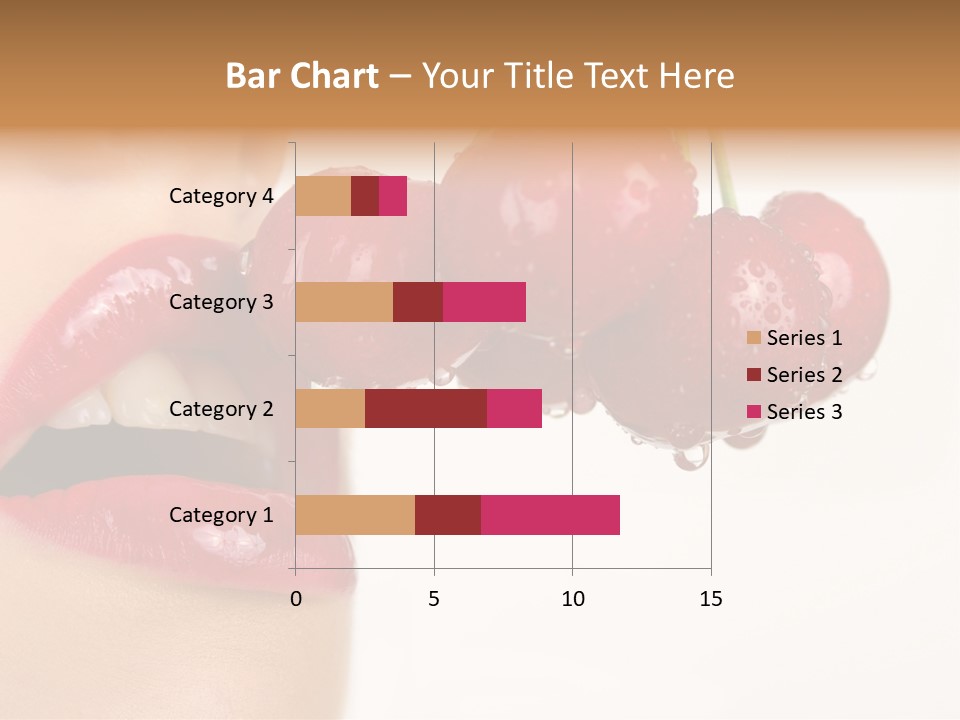 A Woman Is Biting Into A Bunch Of Cherries PowerPoint Template