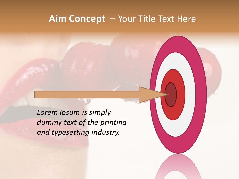 A Woman Is Biting Into A Bunch Of Cherries PowerPoint Template