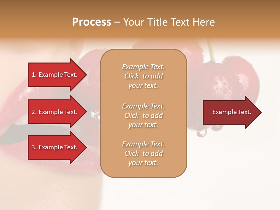 A Woman Is Biting Into A Bunch Of Cherries PowerPoint Template