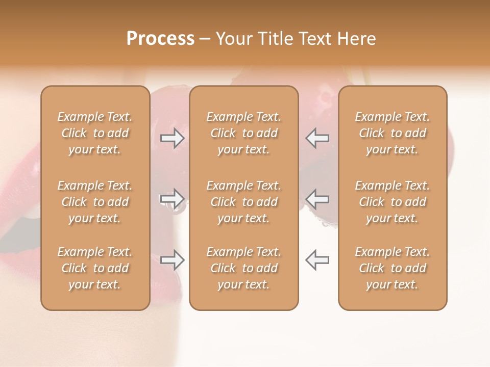 A Woman Is Biting Into A Bunch Of Cherries PowerPoint Template