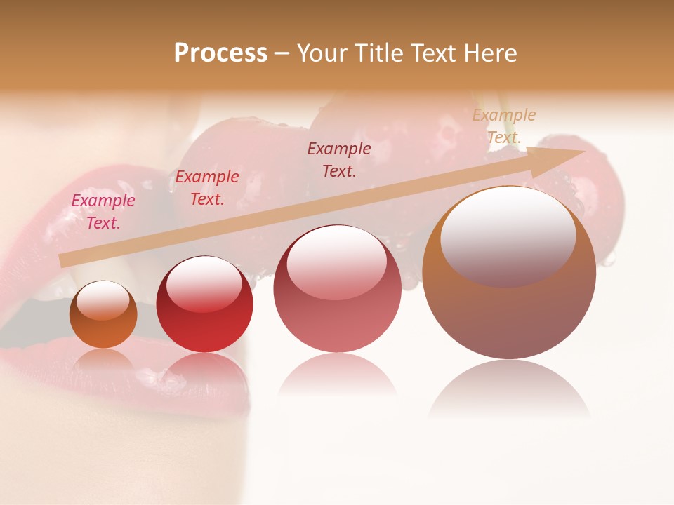 A Woman Is Biting Into A Bunch Of Cherries PowerPoint Template