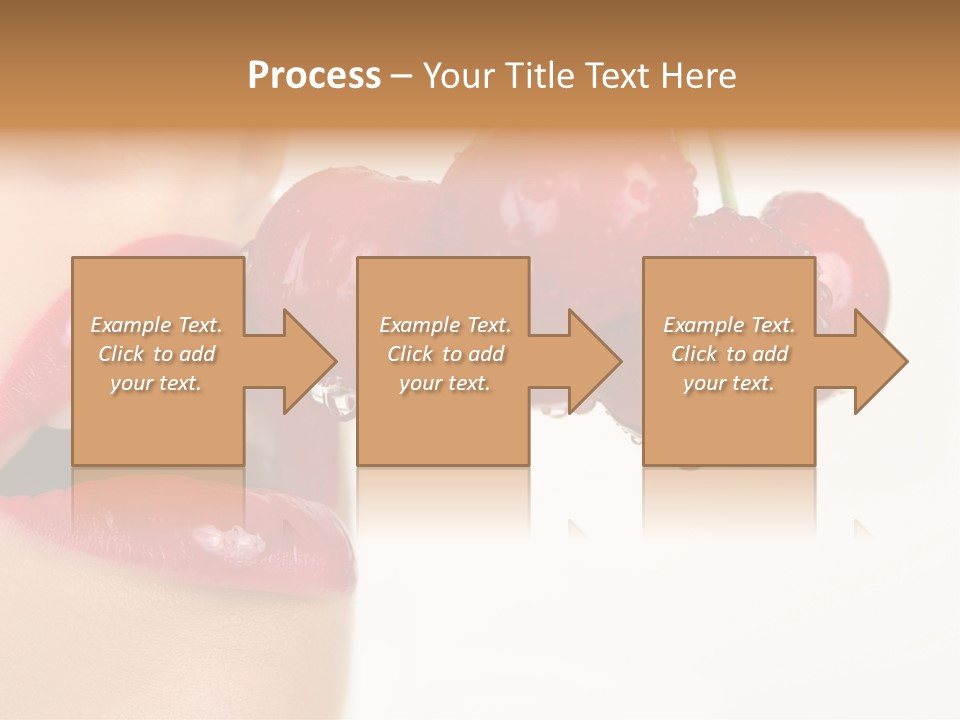 A Woman Is Biting Into A Bunch Of Cherries PowerPoint Template