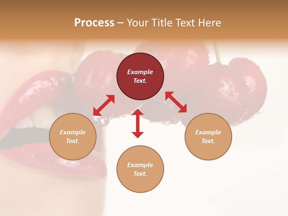 A Woman Is Biting Into A Bunch Of Cherries PowerPoint Template