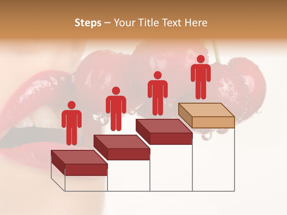 A Woman Is Biting Into A Bunch Of Cherries PowerPoint Template