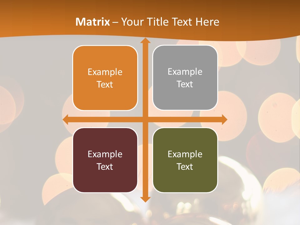 Shiny Gold Ornaments With A Christmas Light Background PowerPoint Template