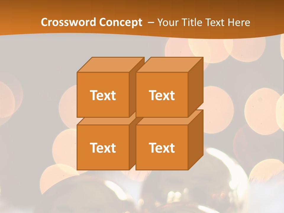 Shiny Gold Ornaments With A Christmas Light Background PowerPoint Template