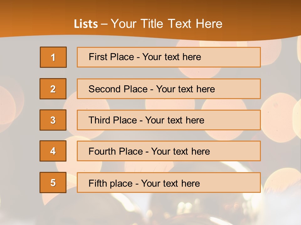 Shiny Gold Ornaments With A Christmas Light Background PowerPoint Template
