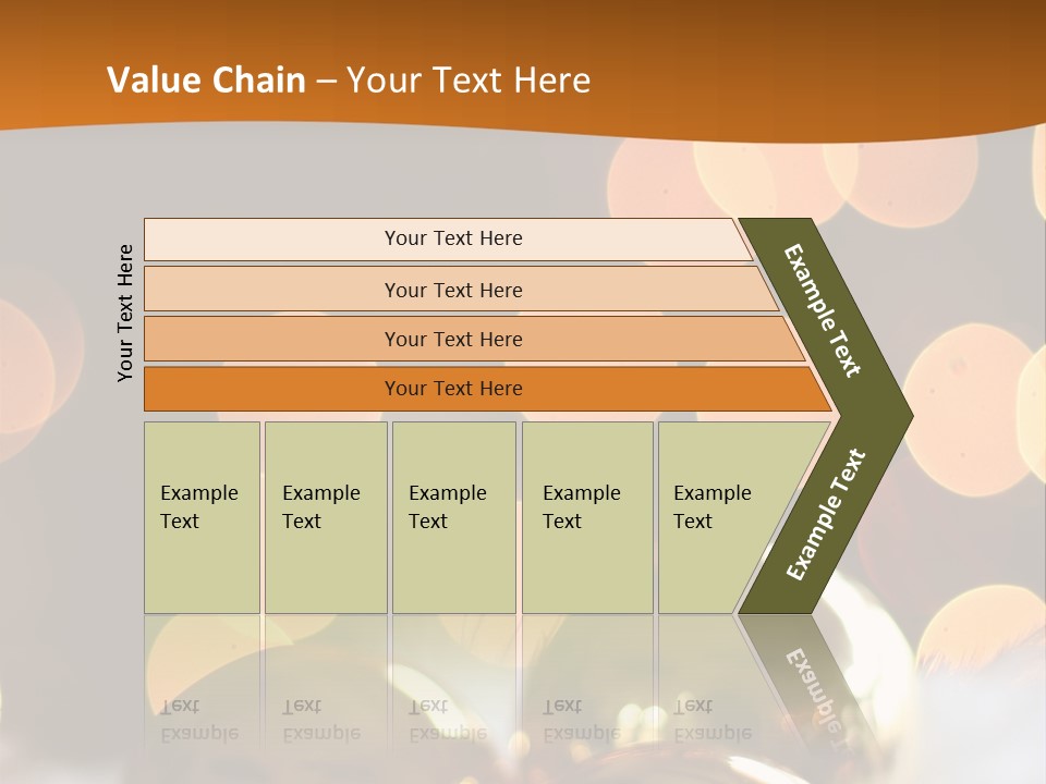 Shiny Gold Ornaments With A Christmas Light Background PowerPoint Template