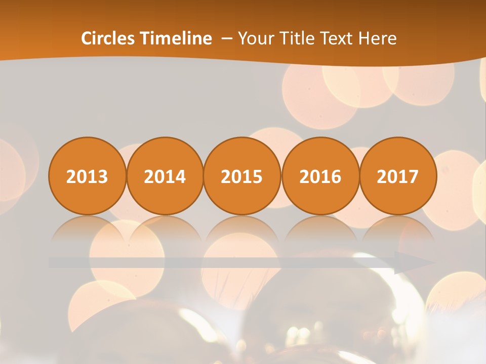 Shiny Gold Ornaments With A Christmas Light Background PowerPoint Template