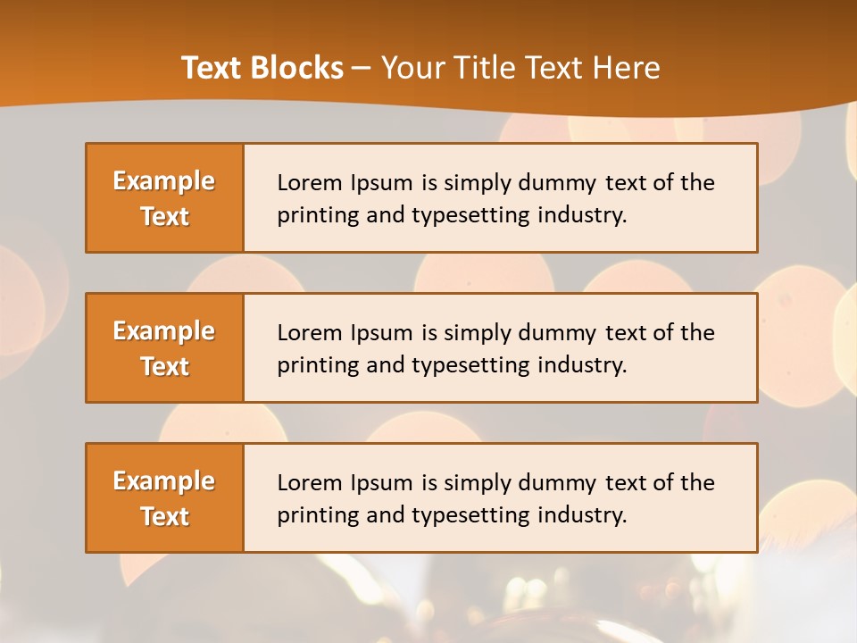 Shiny Gold Ornaments With A Christmas Light Background PowerPoint Template