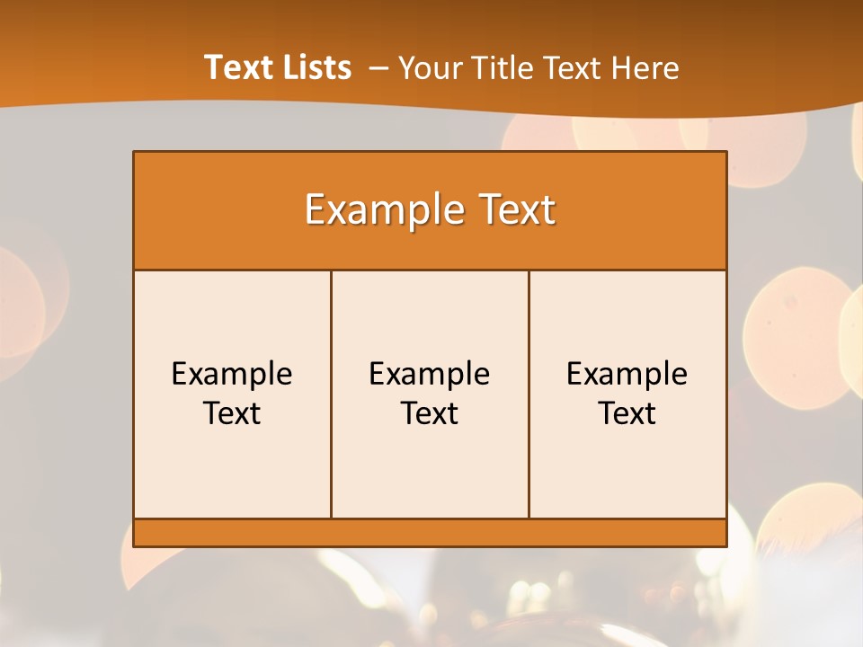 Shiny Gold Ornaments With A Christmas Light Background PowerPoint Template