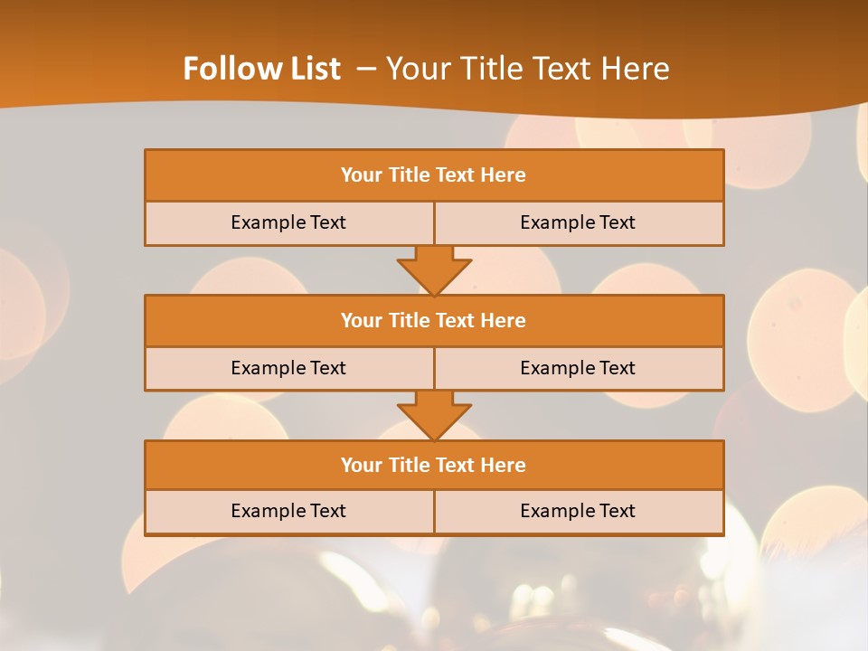 Shiny Gold Ornaments With A Christmas Light Background PowerPoint Template