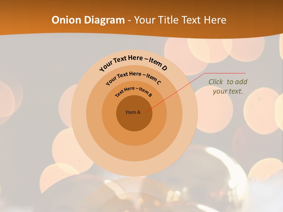 Shiny Gold Ornaments With A Christmas Light Background PowerPoint Template