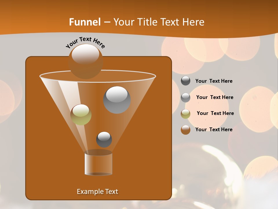 Shiny Gold Ornaments With A Christmas Light Background PowerPoint Template