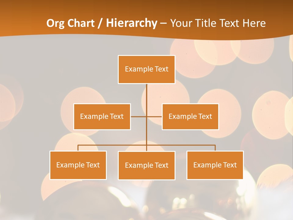 Shiny Gold Ornaments With A Christmas Light Background PowerPoint Template