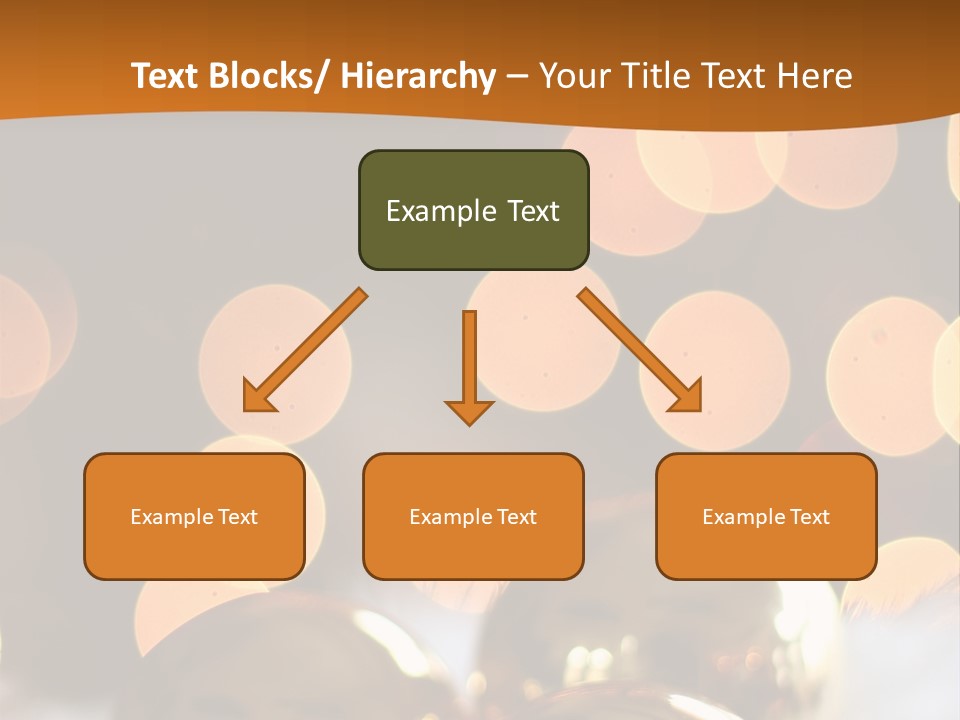 Shiny Gold Ornaments With A Christmas Light Background PowerPoint Template