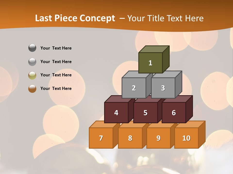 Shiny Gold Ornaments With A Christmas Light Background PowerPoint Template