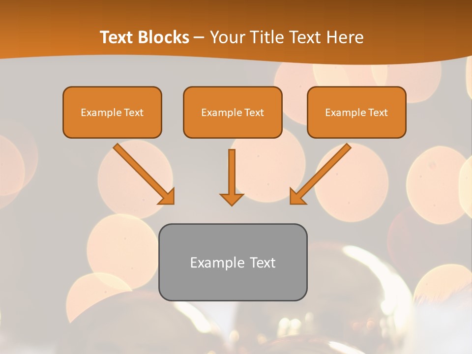 Shiny Gold Ornaments With A Christmas Light Background PowerPoint Template