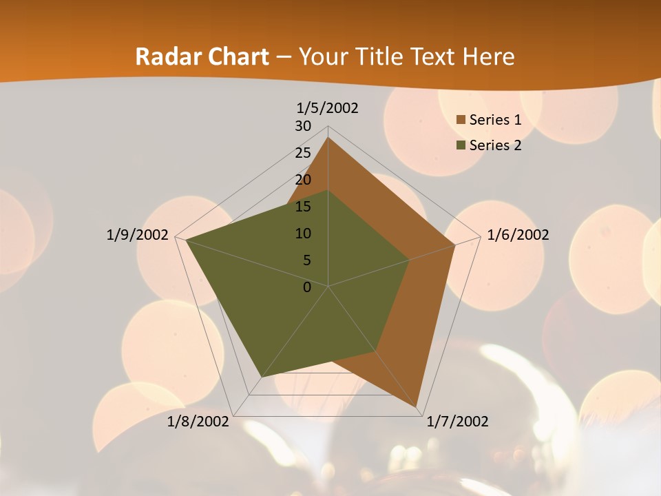 Shiny Gold Ornaments With A Christmas Light Background PowerPoint Template