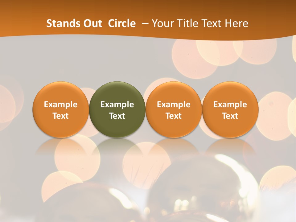 Shiny Gold Ornaments With A Christmas Light Background PowerPoint Template