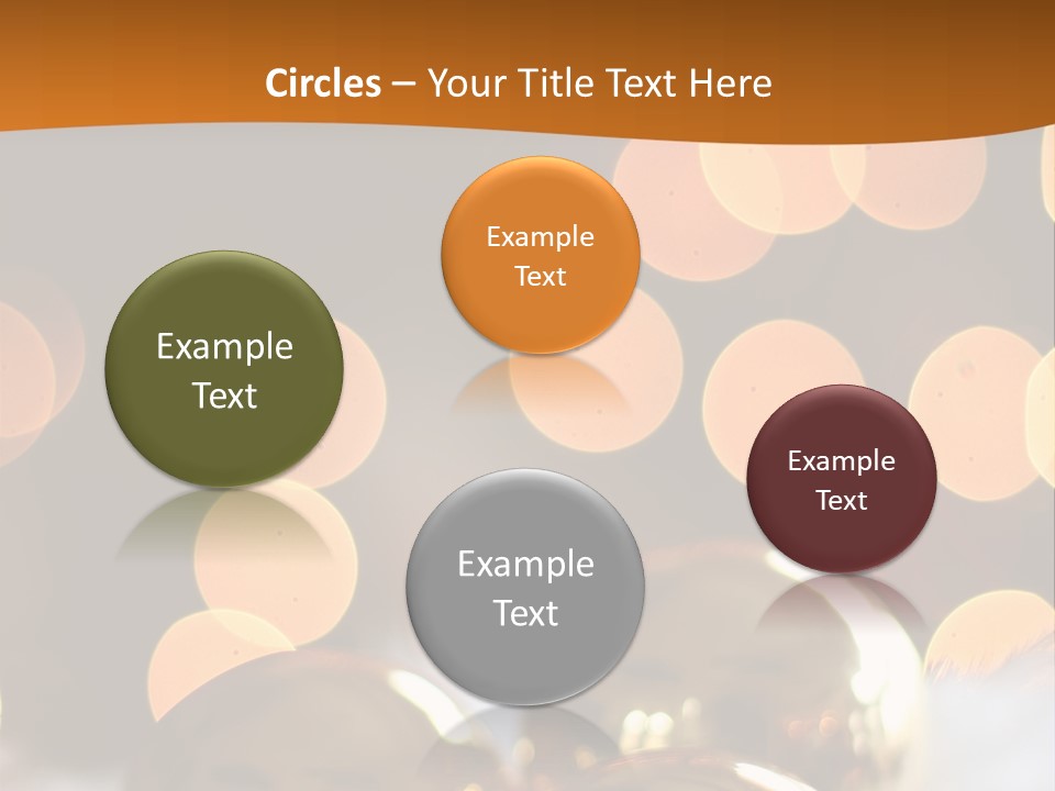 Shiny Gold Ornaments With A Christmas Light Background PowerPoint Template