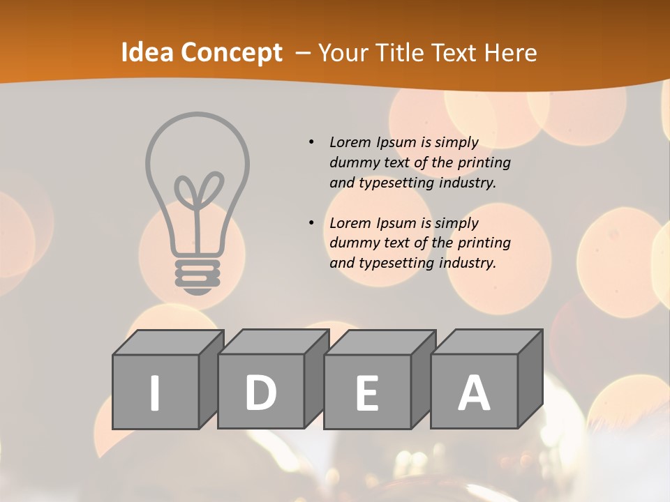 Shiny Gold Ornaments With A Christmas Light Background PowerPoint Template