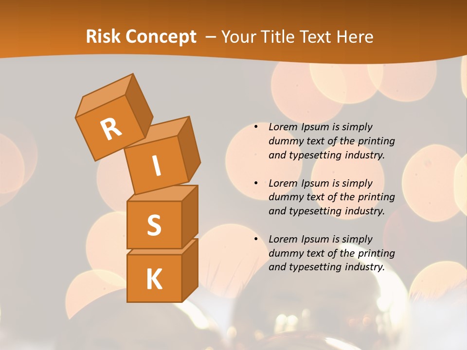 Shiny Gold Ornaments With A Christmas Light Background PowerPoint Template