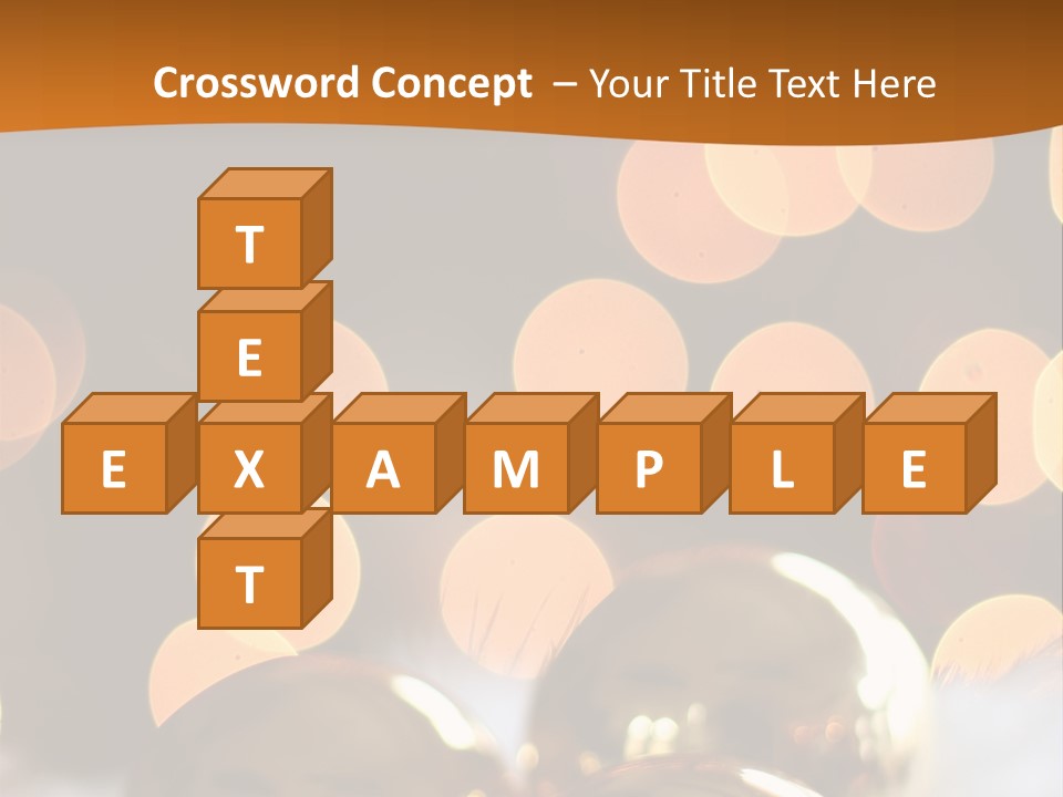 Shiny Gold Ornaments With A Christmas Light Background PowerPoint Template