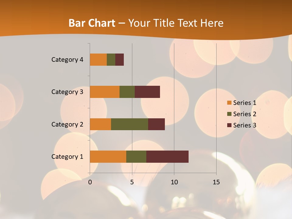 Shiny Gold Ornaments With A Christmas Light Background PowerPoint Template