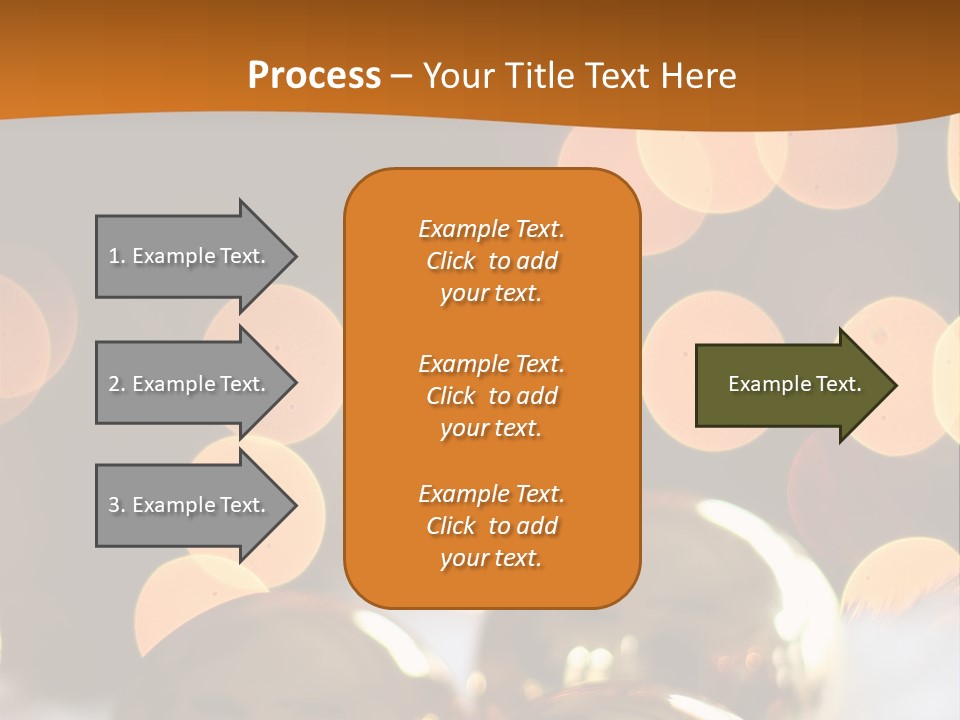 Shiny Gold Ornaments With A Christmas Light Background PowerPoint Template