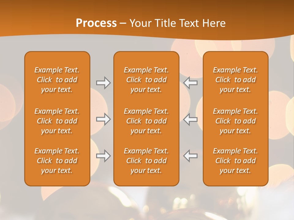 Shiny Gold Ornaments With A Christmas Light Background PowerPoint Template