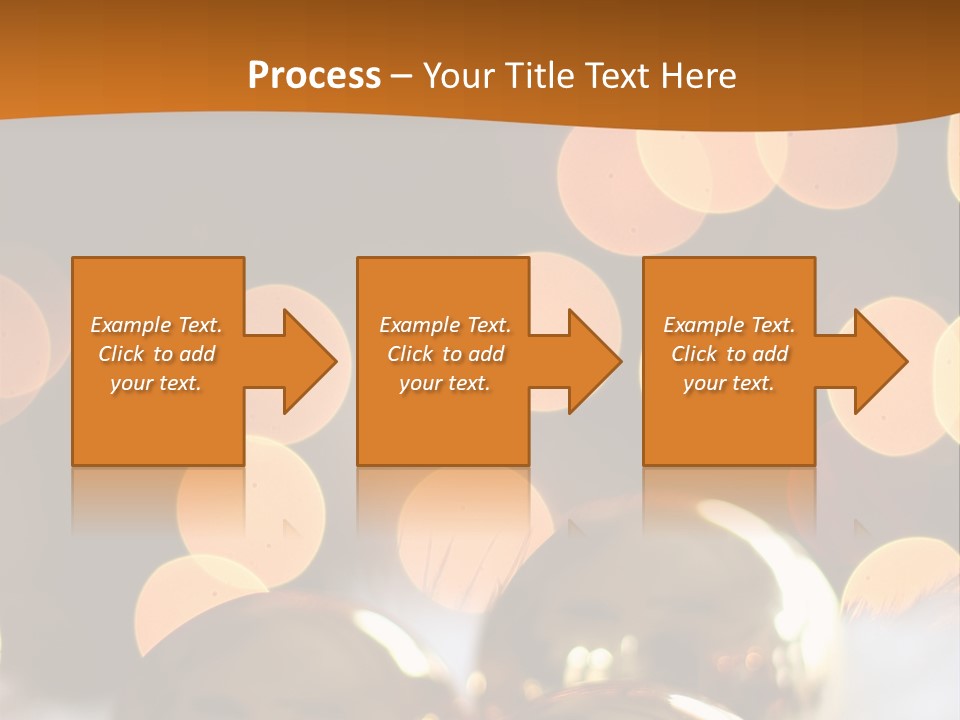Shiny Gold Ornaments With A Christmas Light Background PowerPoint Template