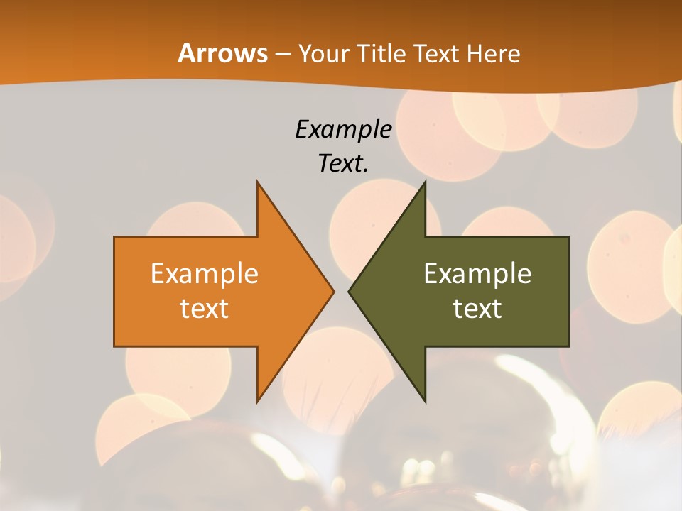 Shiny Gold Ornaments With A Christmas Light Background PowerPoint Template